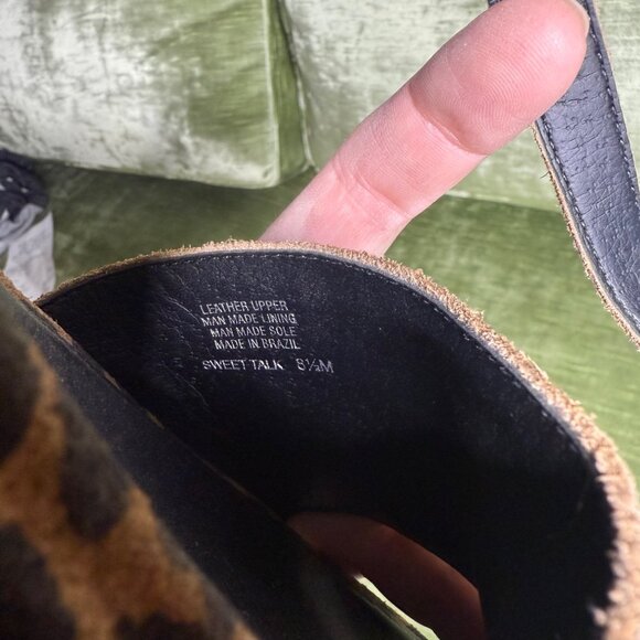 GB Gianni Bini Leopard Sweet Talk Leather Suede Platform Sandal Size 8.5 - Picture 8 of 9